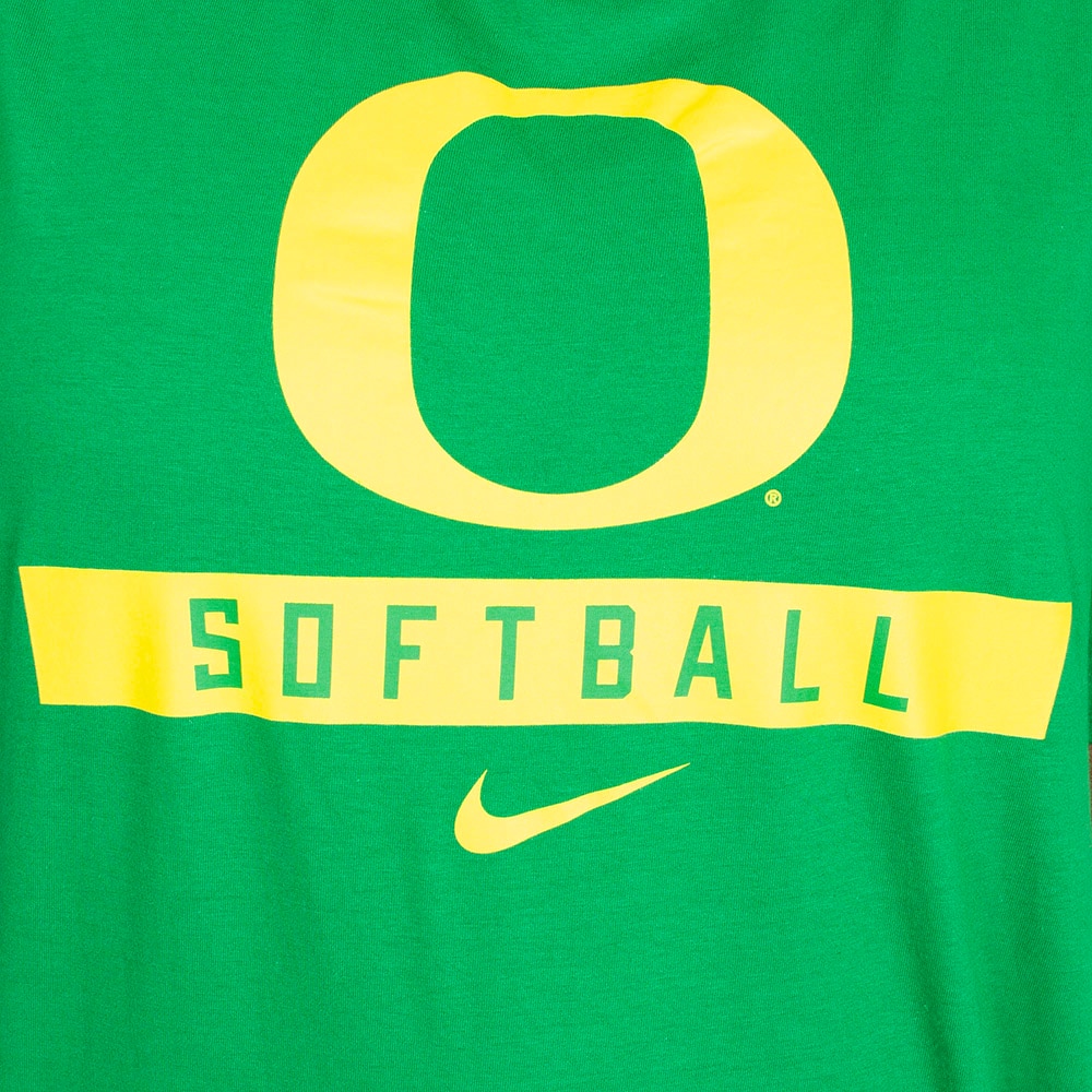 Classic Oregon O, Nike, Green, Crew Neck, Cotton, Women, Unisex, Softball, Basic, T-Shirt, 906445